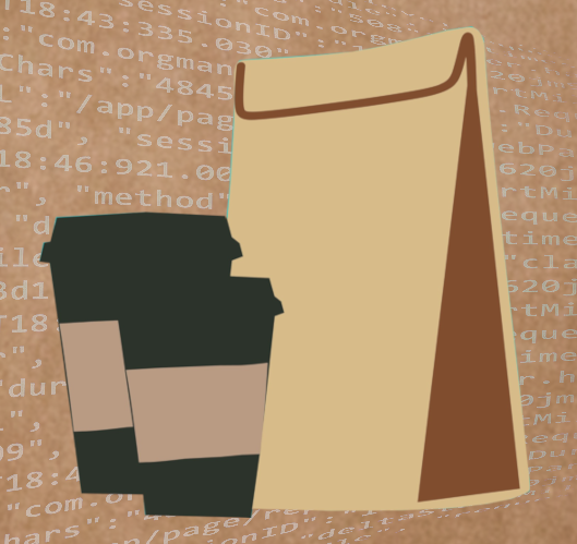 brown bag coding icon without pattern