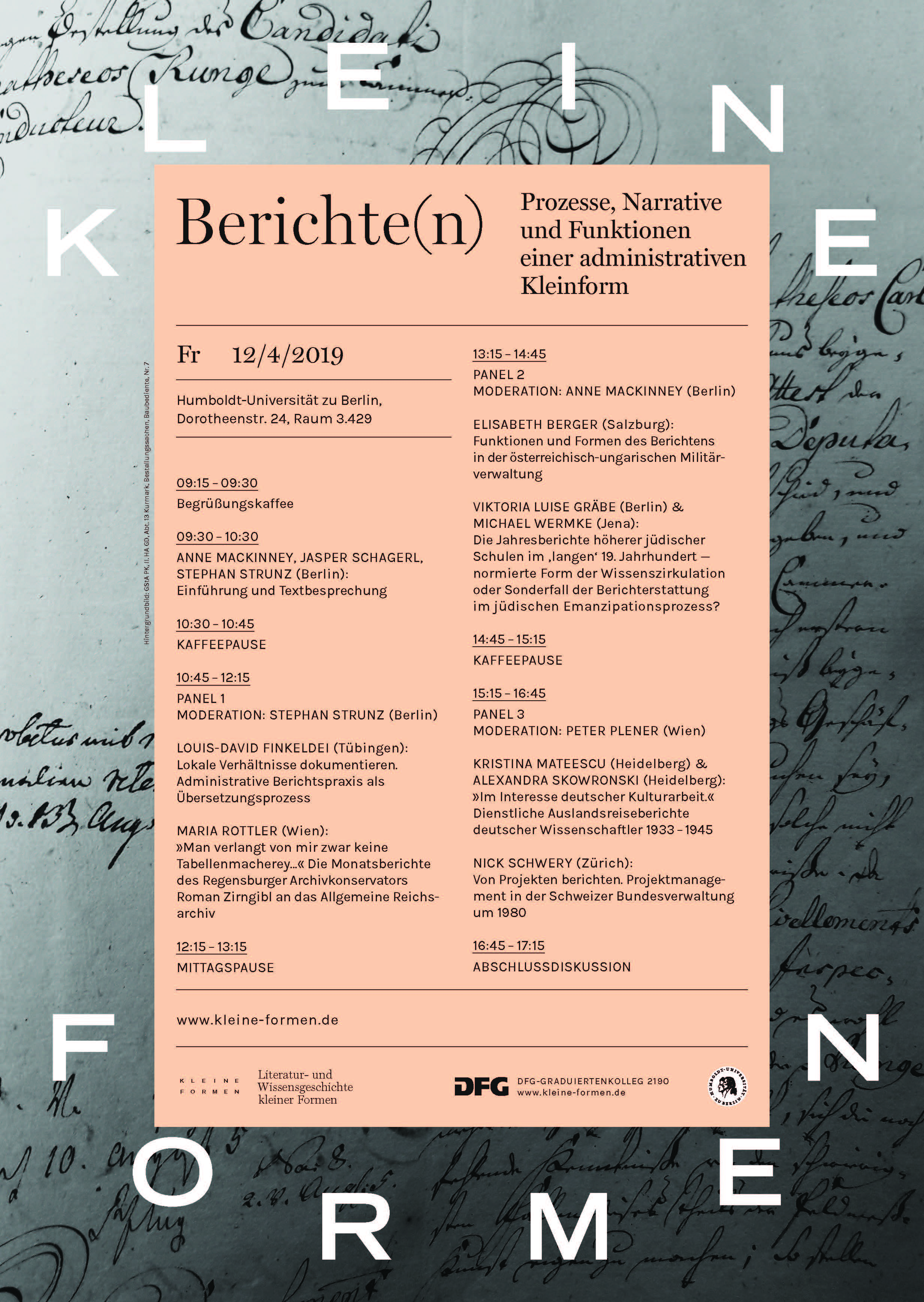 KF Berichte Workshop Plakat